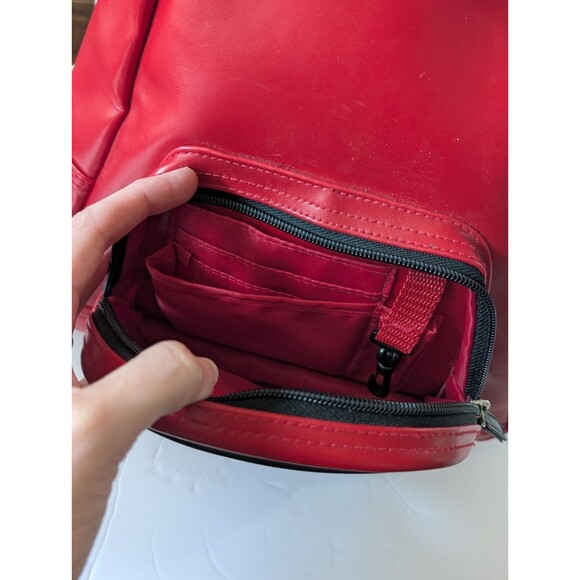 Fred Is Red Bad Kitty Vinyl Leather Red Small Backpack Purse main image 8